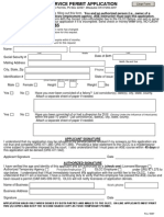 Service Permit Application Form