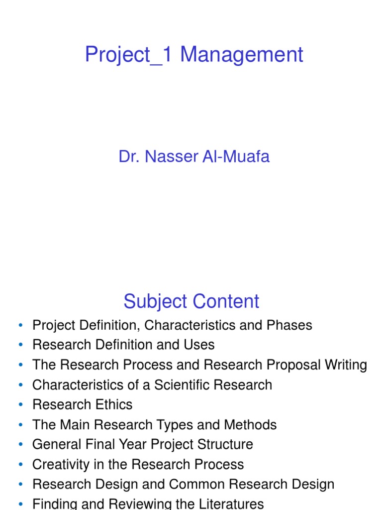 8 - Research Project Management | PDF | Project Management | Business