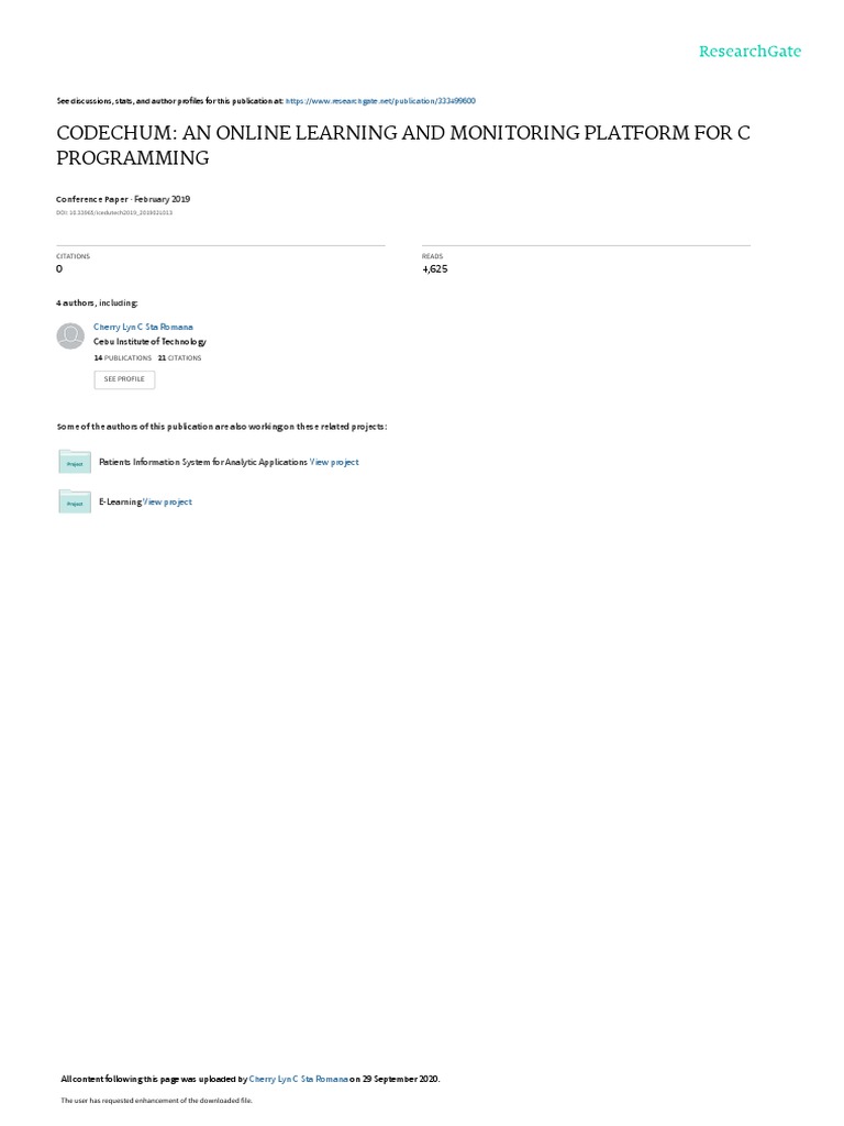 Codechum An Online Learning and Monitoring Platfor | PDF | Computer ...