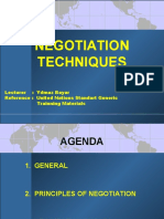 Negotiation Techniques: Lecturer: Yılmaz Bayar Reference: United Nations Standart Generic Trainning Materials