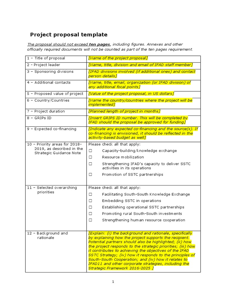Project Proposal Template Revised 2019 | PDF | Economies | Business