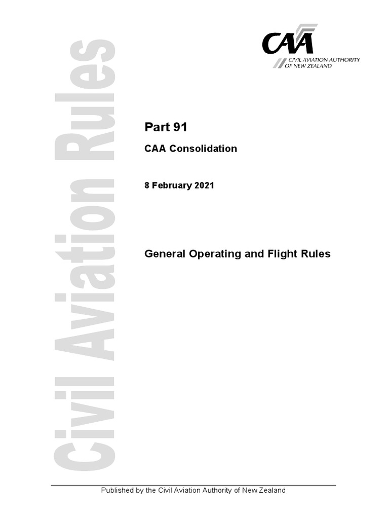 Part 091 Consolidation PDF Instrument Flight Rules Visual Flight