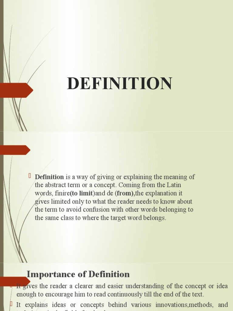 Understanding Definitions and Their Types | PDF | Definition | Concept