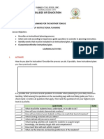 Lesson 1components of Instructional Planning