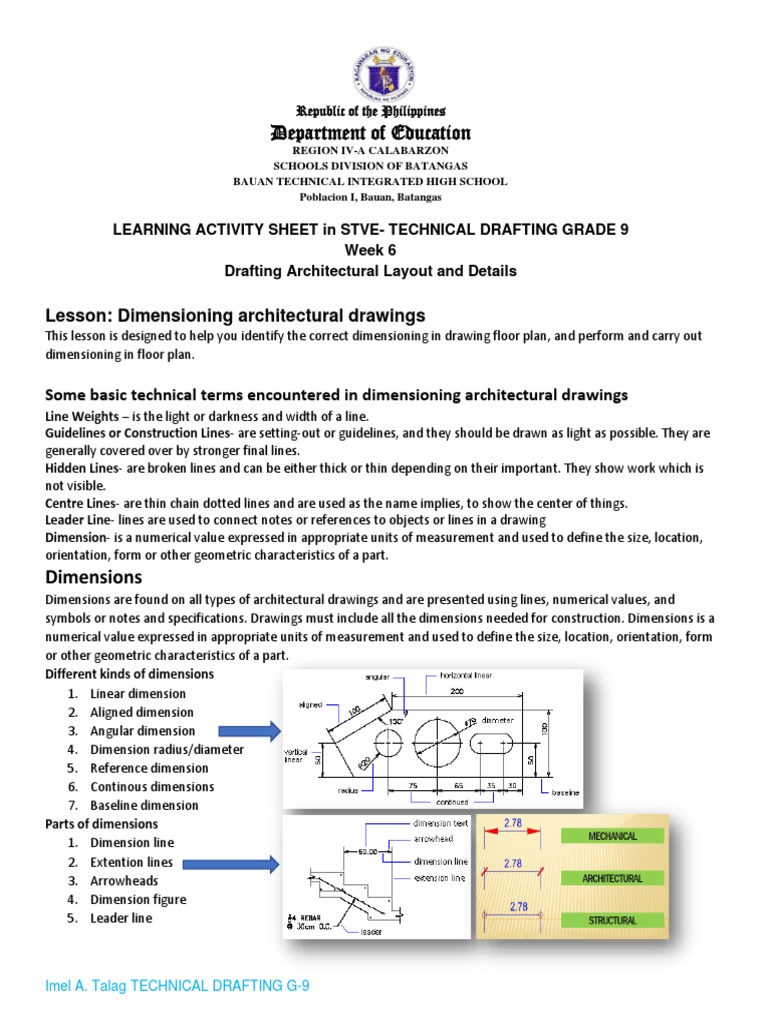 Imel Talag Las Technical Drafting G9 Week 6 | PDF | Drawing