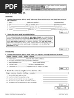 Unit 2 Short Test 2A: Grammar