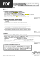 Unit 5 Short Test 1A: Grammar