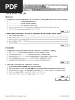 Unit 6 Short Test 2B: Grammar