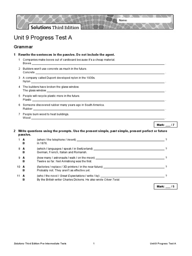 Unit 9 Progress Test A: Grammar | PDF | Business