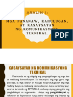 Mga Pananaw, Kahulugan, at Kasaysayan NG Komunikasyong Teknikal.