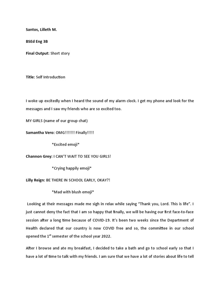 Short Story Pdf