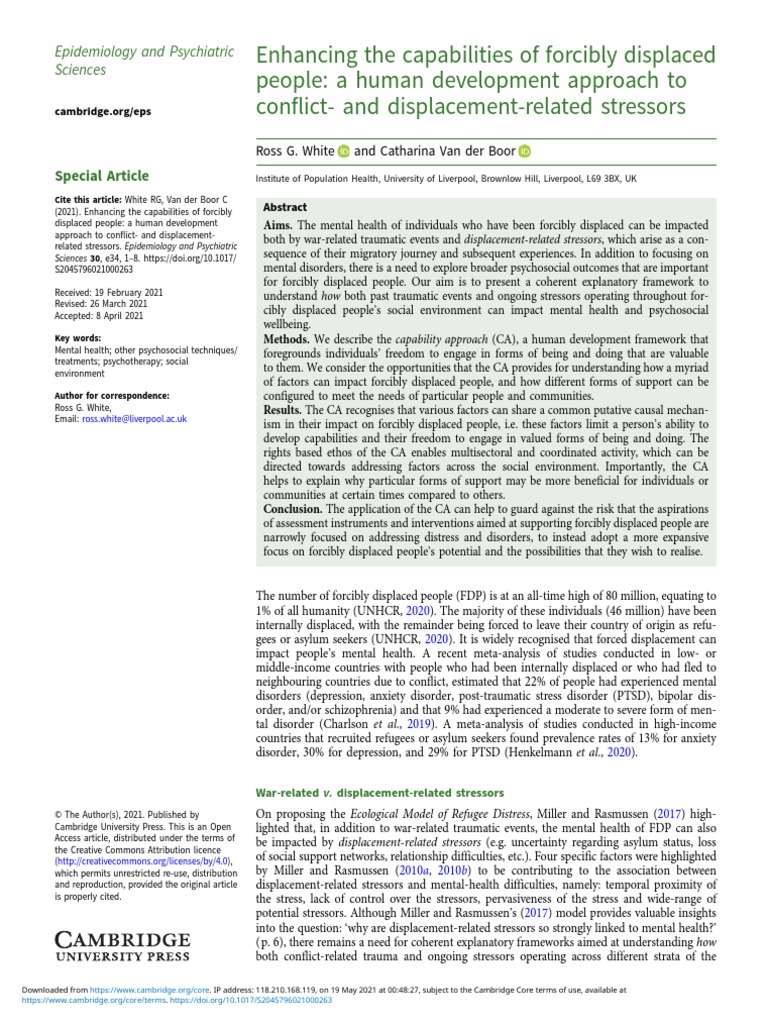 Enhancing The Capabilities of Forcibly Displaced People A Human ...