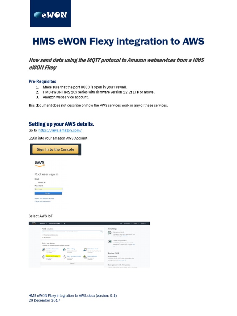 eWON Flexy AWS MQTT Integration Guide | PDF | Computer File | File ...