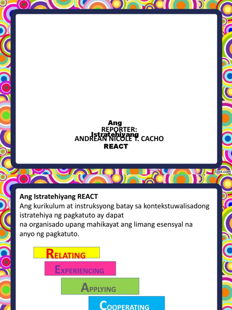 Strategies for contextualized learning applying the react framework to