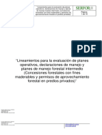 Lineamientos para La Evaluación de Planes Operativos, Declaraciones de Manejo y Planes de Manejo Forestal Intermedio