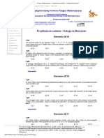 Kangur Matematyczny - Przykładowe Zadania - Kategoria Beniamin