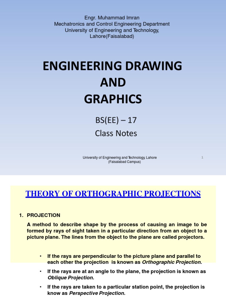 Engineering Drawing AND Graphics: BS (EE) - 17 Class Notes | PDF ...