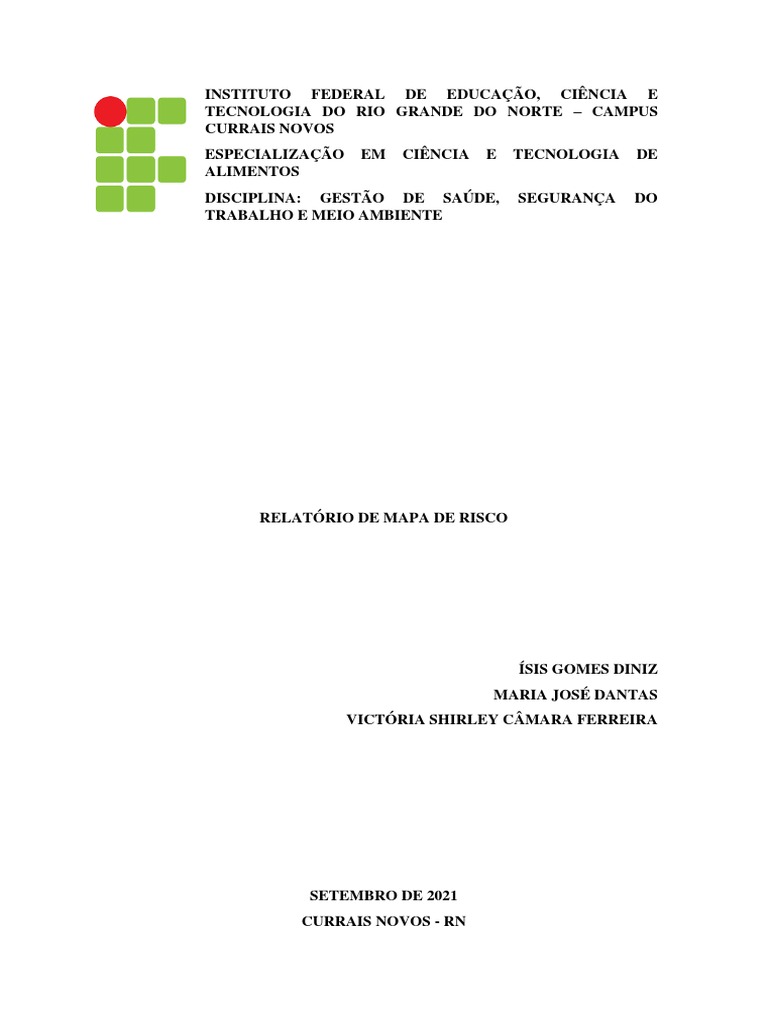 Mapa de Risco em Cozinha Industrial | PDF | Bem-estar | Tecnologia e ...