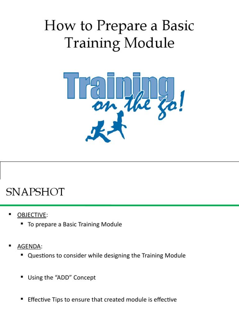 Basic Training Module | PDF