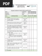 Inspection Checklist For Testing of HVAC Ductwork System