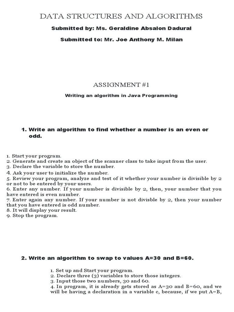 Java Algorithms: Even/Odd & Swap | PDF | Computers