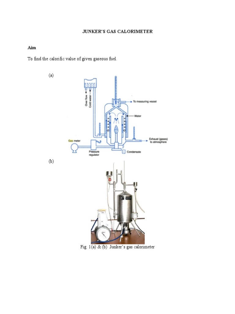 Junker's Gas Calorimeter PDF Water Chemistry