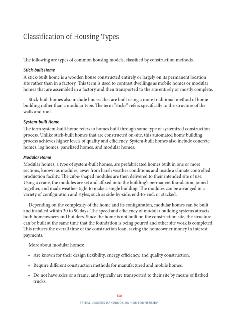Cicd Handbook Appendix Classification Housing Types PDF Home