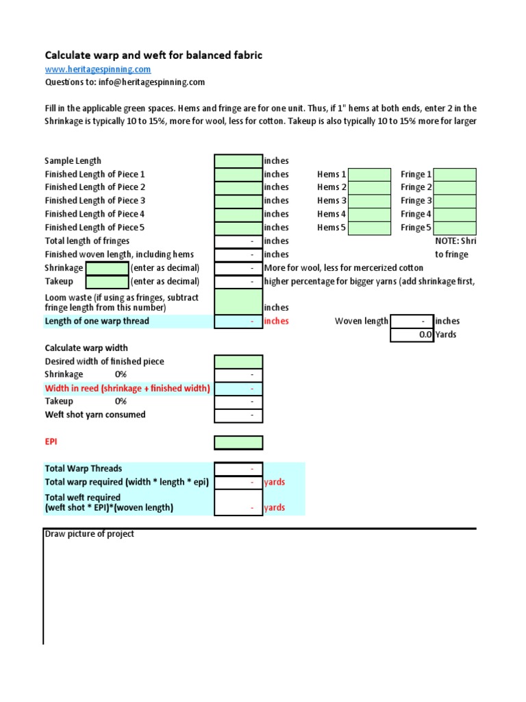 Weaving Calculation PDF Weaving Yarn