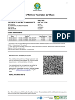 Covid 19 National Vaccination Certificate: Doses Administered