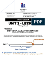 Unit 2 - Lesson 3: Past Simple & Past Continuous