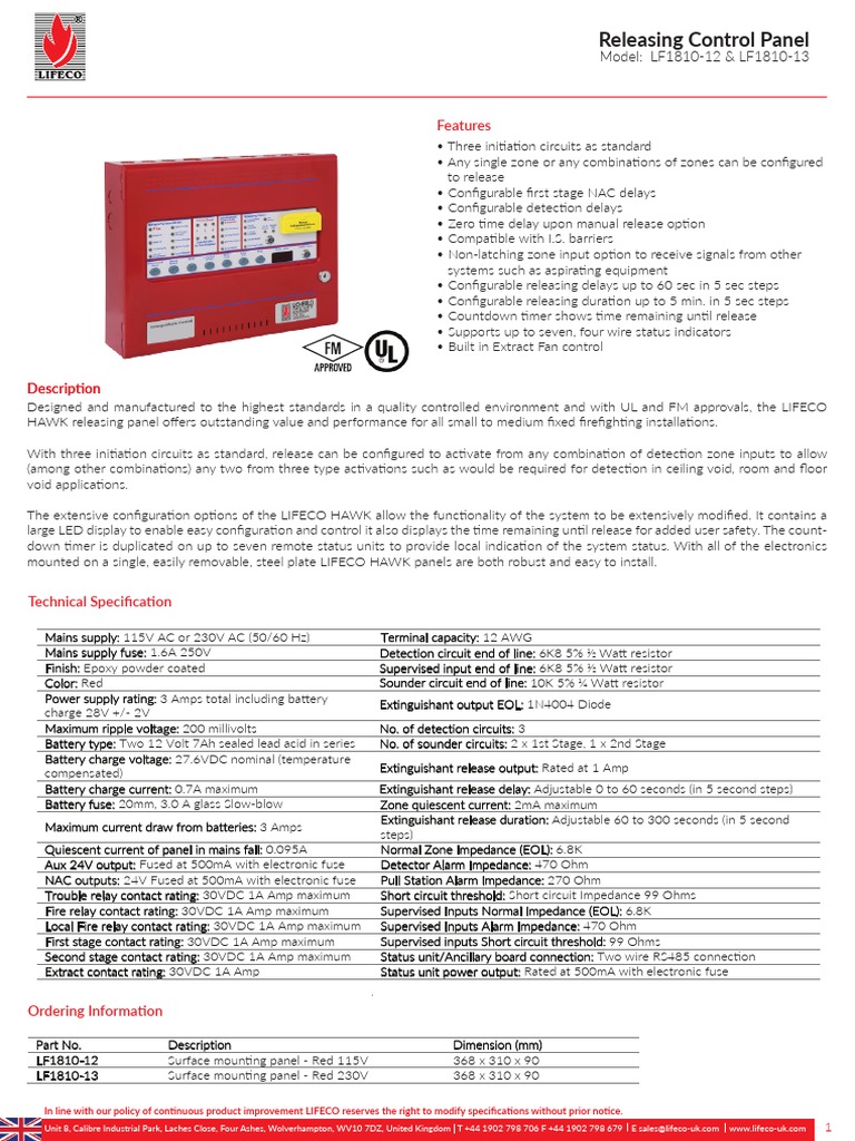 LIFECO Hawk Releasing Control Panel | PDF | Amplifier | Relay