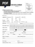 Admission Form 2021