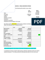 Problems - Inventory Estimation: Retail Inventory Method