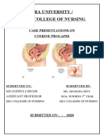 Era University / Era'S College of Nursing: Case Presentations On Uterine Prolapse