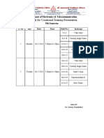 Schedule For Vocational Training Presentation