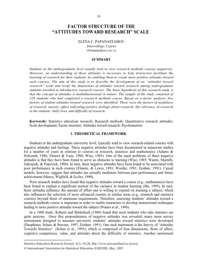 Attitudes Towards Research | PDF | Factor Analysis | Socioeconomic Status