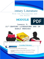 Lesson 3: 21 Century Literature and in Early Periods