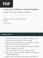 Lecture #2: Prediction, K-Nearest Neighbors: CS 109A, STAT 121A, AC 209A: Data Science