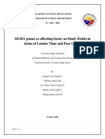 MOBA Games As Affecting Factor On Study Habits in Terms of Leisure Time and Peer Group