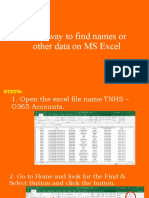 Easy Way To Find Names or Other Data On MS Excel