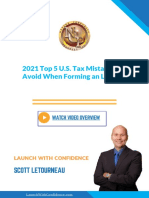 2021 Top 5 U.S. Tax Mistakes To Avoid When Forming An LLC: Scott Letourneau