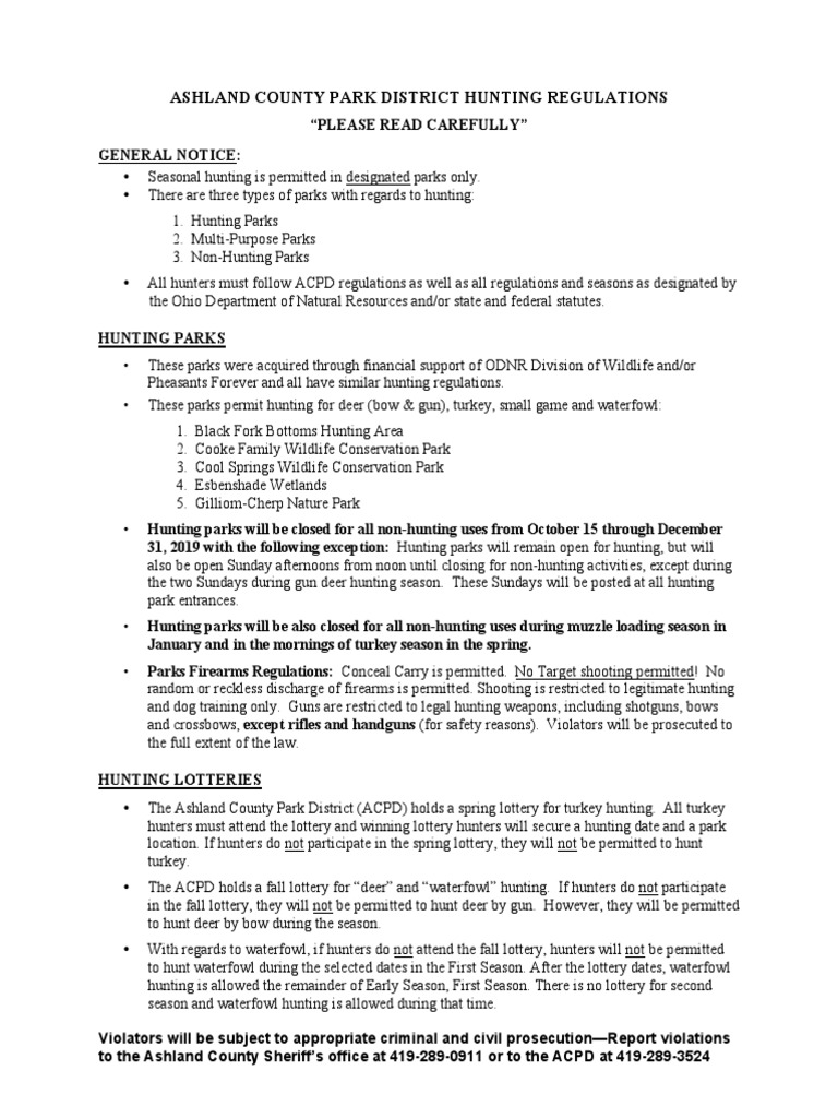 A CPD Hunting Regulations PDF Hunting Projectile Weapons