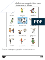 Vocabulario de Educacion Fisica Tarjetas de Clasificar Garabatos