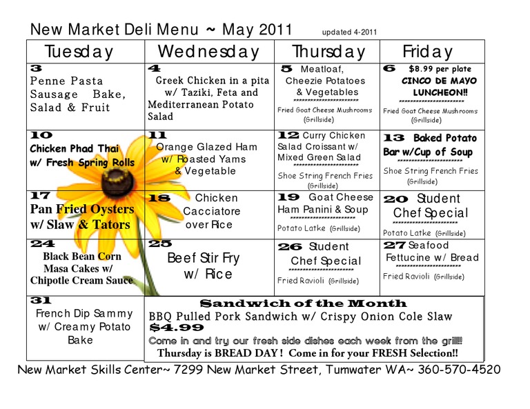 New Market Deli Menu May 2011 | PDF | Western Cuisine | Regional ...