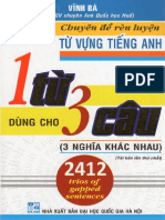 Chuyên Đề Rèn Luyện Từ Vựng Tiếng Anh 1 Từ Dùng Cho 3 Câu (3 Nghĩa Khác Nhau) - Vĩnh Bá