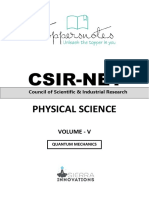 CSIR Physical Science 5.QUANTUM Sample