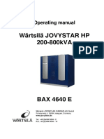 Wärtsilä JOVYSTAR HP 200-800kVA: Operating Manual