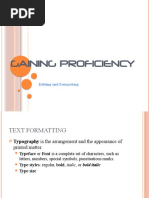 Gaining Proficiency: Editing and Formatting