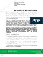 Gobierno Anuncia Bases de La Reforma Policial