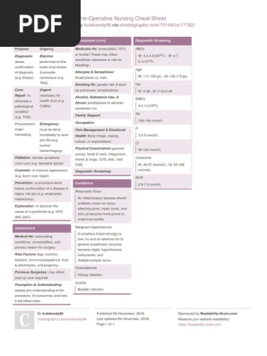 Kutekandy98 Pre Operative Nursing